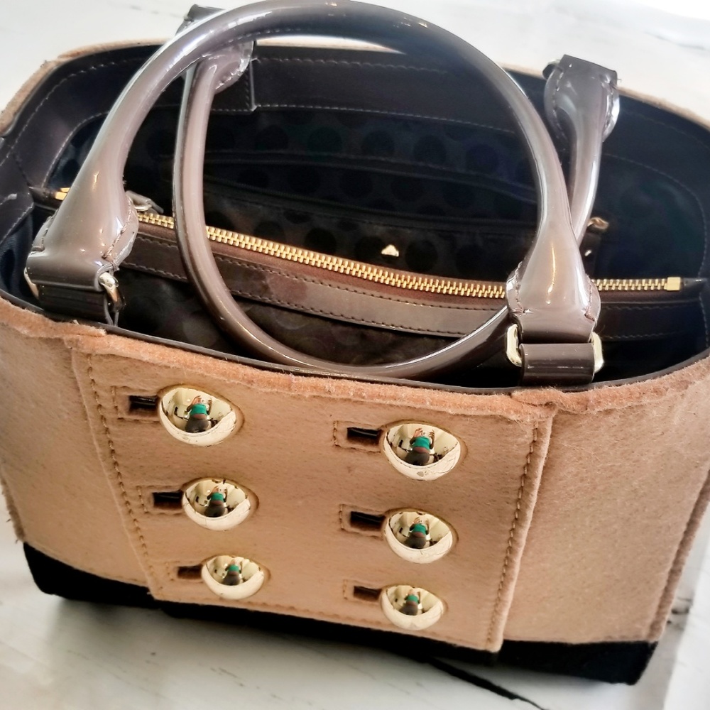 Kate Spade Beantown Quinn Felt Tote beige